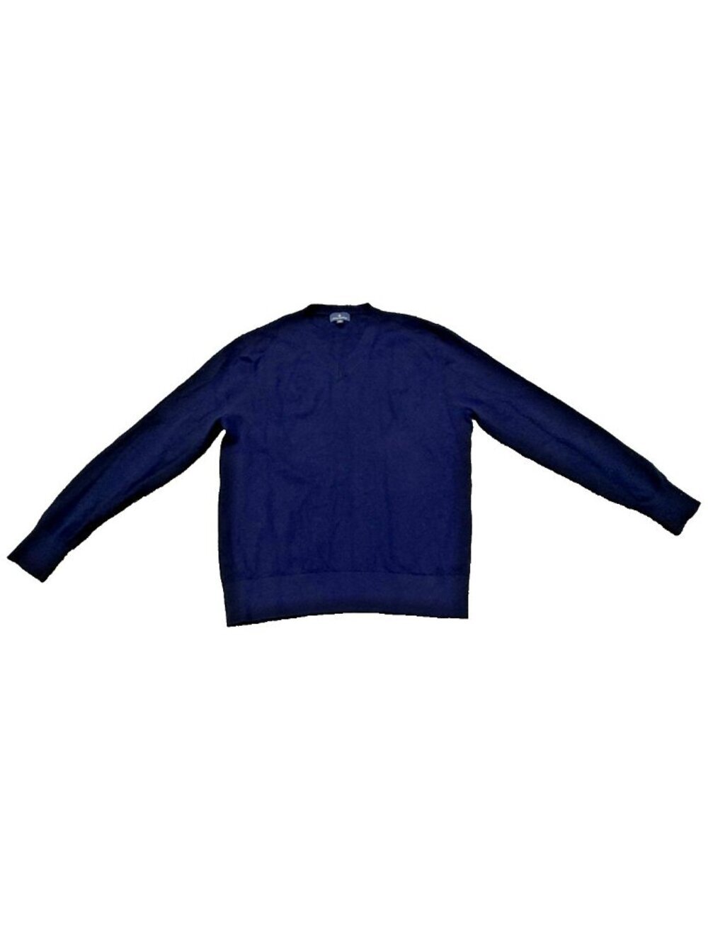 Brooks Brothers Mens V-Neck Sweater Navy Blue Cashmere Wool Blend Sz XL Pullover